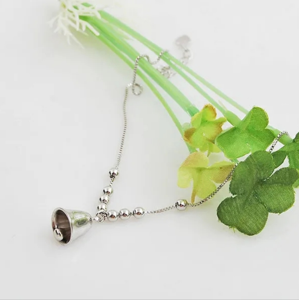 Sterling Silver Bell Ankle Bracelet - Picture 2 of 4